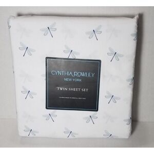 Cynthia Rowley NY Dragonfly TWIN Sheet Set Dragonflies Microfiber 3pc Beddin NEW